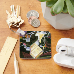 Porte-clés Livre, Pipe et Lunettes, Juan Gris, Cubisme Vintag