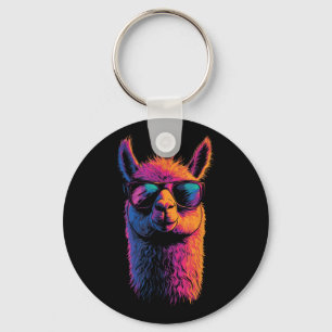 Porte-clés Llama Drôle Avec Lunettes De Soleil Coloré Pas De