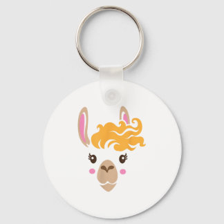 Porte-clés Llama Face Eyelashes Costume Halloween Coiffure