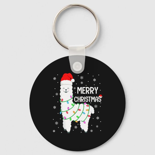 Porte-clés Llama Merry Christmas Kids Funny Llama Christmas L (Recto)