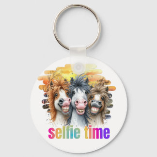 Porte-clés Llaveros horse meme – funny horses on a selfie