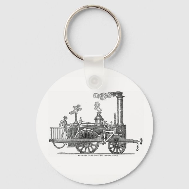 Porte-clés Locomotive à vapeur précoce (Recto)