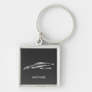 Porte-clés Logo argenté de silhouette de coupé de GEN