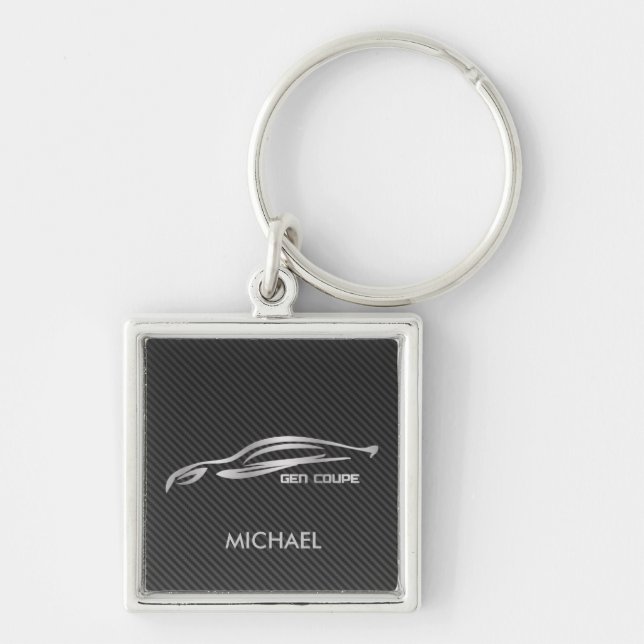 Porte-clés Logo argenté de silhouette de coupé de GEN (Devant)