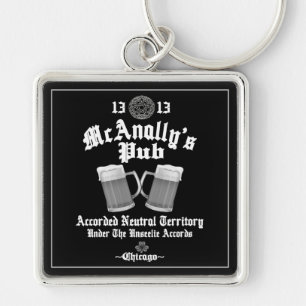 Porte-clés Logo blanc du pub McAnally