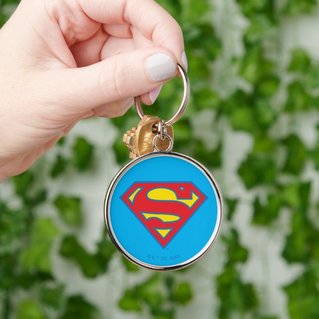 Porte-clés Logo classique Supergirl avec fond bleu (Main)