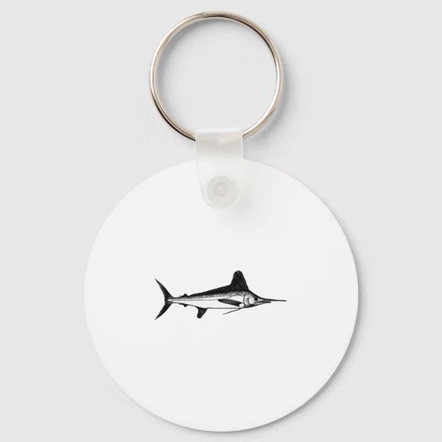 Porte-clés Logo d'art White Marlin Line (Recto)