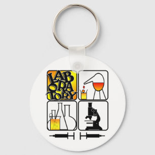 PORTE-CLÉS LOGO DE LABORATOIRE 4 CARRÉS - ICONS DE LABORATOIR