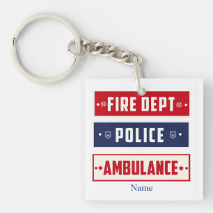 Porte-clés Logo de l'ambulance de police des incendies Thunde