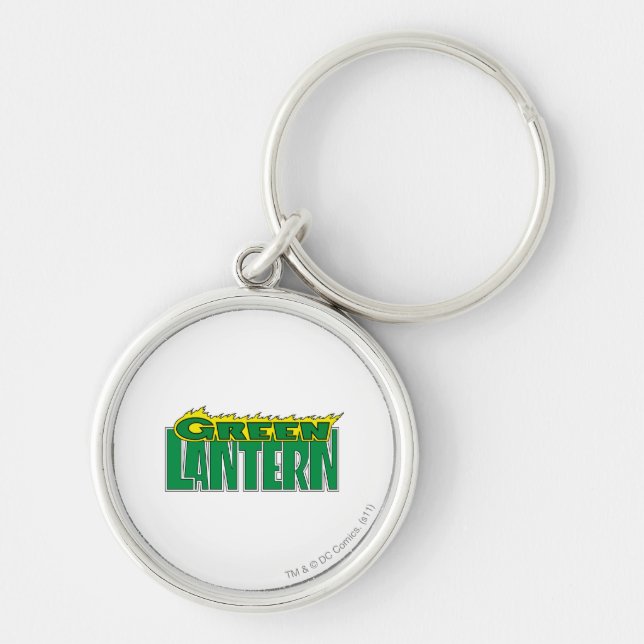 Porte-clés Logo de lanterne verte - Flammes jaunes (Devant)