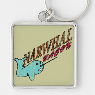 Porte-clés Logo de lard de Narwhal rétro
