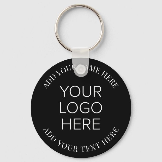 Porte-clés Logo de l'entreprise promotionnel Noir (Recto)