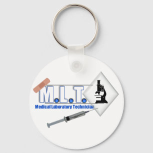 Porte-clés LOGO de MLT avec le MICROSCOPE - LABORATOIRE