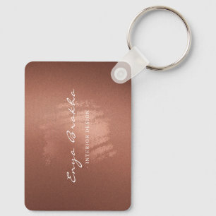 Porte-clés Logo de nom d'entreprise en bronze élégant et luxu