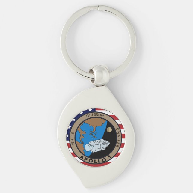 Porte-clés Logo de patchs de mission Apollo 1 (Devant)