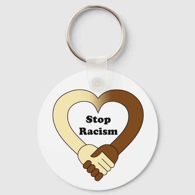 Porte-clés Logo de poignée de main anti-racisme (Recto)