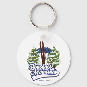 Porte-clés Logo de ski de la montagne Bousquet Massachusetts 