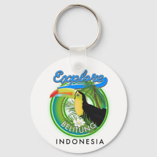Porte-clés logo de voyage de Belitung Indonésie