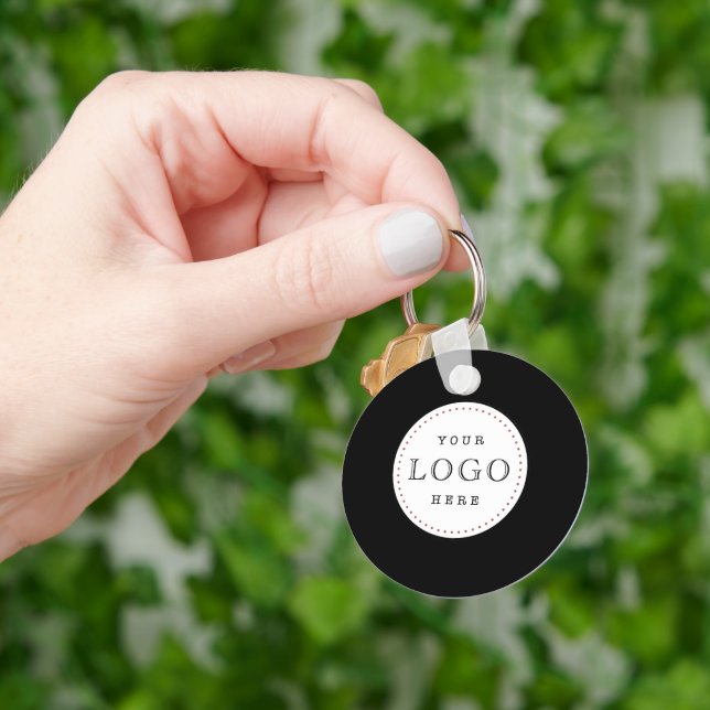 Porte-clés Logo d'entreprise Code QR double face (main)