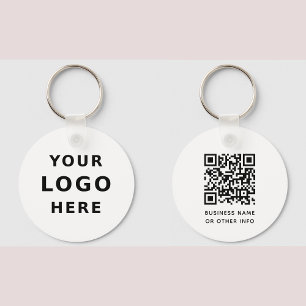 Porte-clés Logo d'entreprise et code QR Simple Minimalist Rou