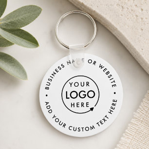 Porte-clés Logo d'entreprise Minimal simple blanc professio