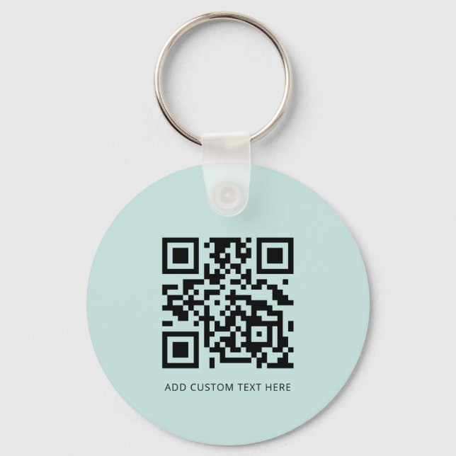 Porte-clés Logo d'entreprise moderne QR Code léger Turquoise (Verso)