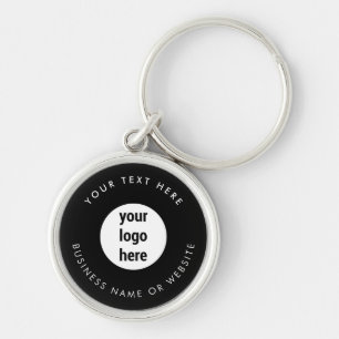 Porte-clés Logo d'entreprise Noir minimaliste