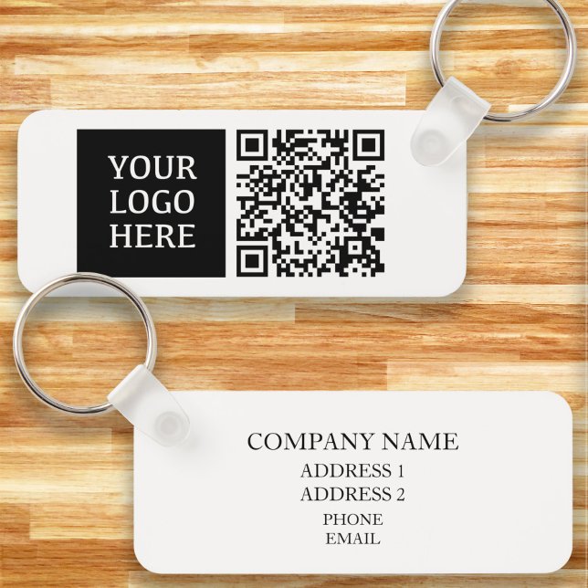 Porte-clés Logo d'entreprise personnalisé Porte - clé de code (Small business logo and QR code keychain. )