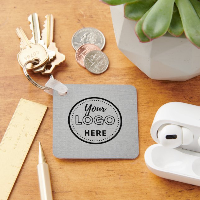 Porte-clés Logo d'entreprise promotionnel moderne Grey (Bureau)