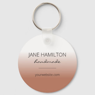 Porte-clés Logo d'entreprise Terracotta Simple Porte - clé