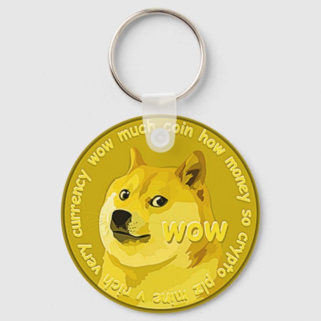 Porte-clés Logo Dogecoin pièce crypto-monnaie (Recto)