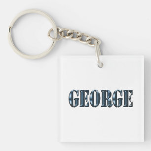 Porte-clés Logo du nom de George de la dimension bleue,
