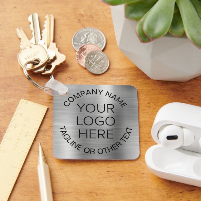 Porte-clés Logo Entreprise Promotion Argent (Bureau)