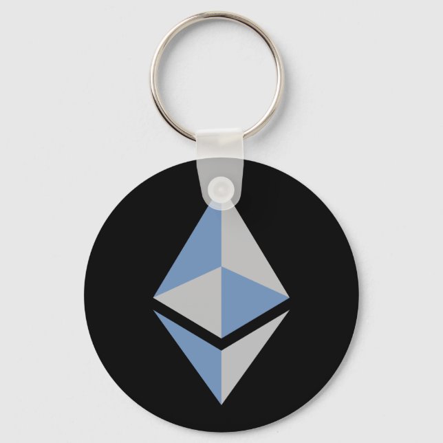 Porte-clés Logo Ethereum ETH gris et bleu | Porte - clé de ba (Recto)