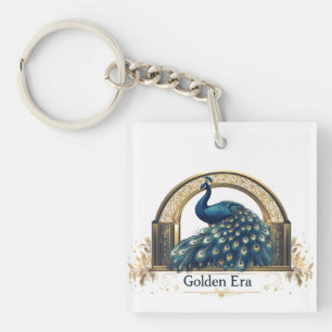 Porte-clés Logo Golden Era avec Elegant Peacock Design