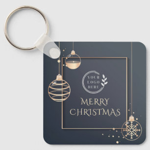 Porte-clés Logo Joyeux Noël Fêtes Entreprise Moderne