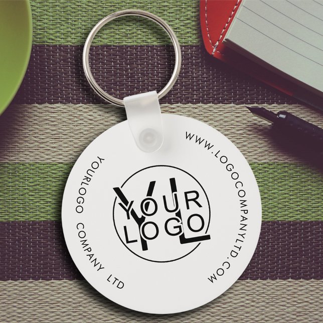 Porte-clés Logo noir de l'entreprise professionnelle moderne (Créateur téléchargé)