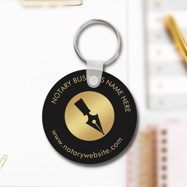 Porte-clés Logo Noir & Or Promotionnel Notaire Marqué (Créateur téléchargé)