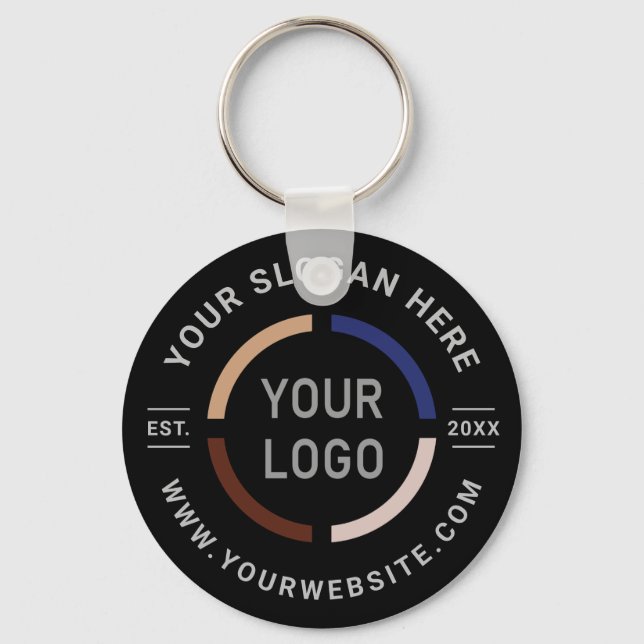 Porte-clés Logo personnalisé noir promotion (Recto)