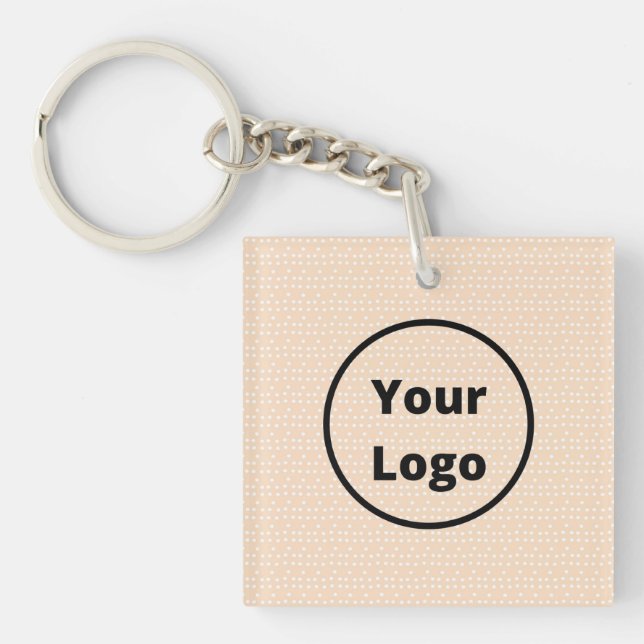 Porte-clés Logo personnalisé sur de minuscules points blancs  (Devant)