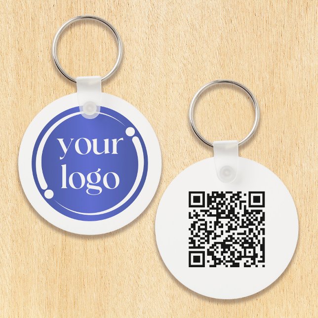 Porte-clés Logo professionnel simple et moderne et code QR (Great promotional items for your business.)