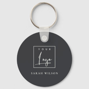 Porte-clés Logo promotionnel personnalisé minimal noir
