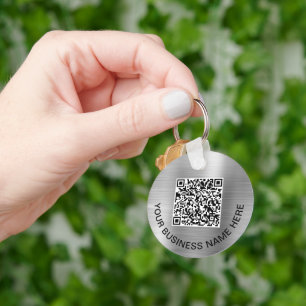 Porte-clés Logo QR Code promotionnel Argent