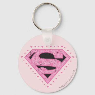 Porte-clés Logo super-fille en uniforme noir et rose