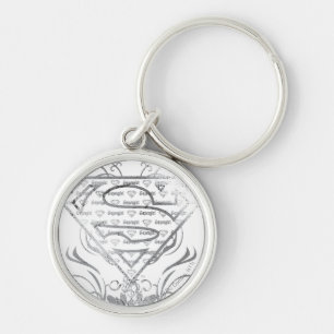 Porte-clés Logo super fille Fancy Silver