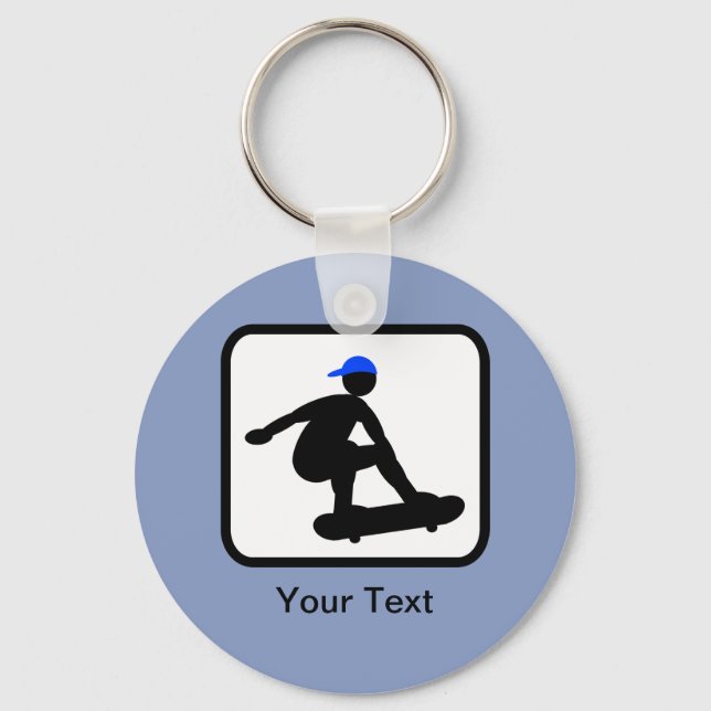 Porte-clés Logo sur skateboard personnalisable (Recto)