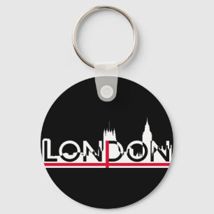 Porte-clés London silhouette and English flag