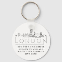 Londres, Angleterre Stylisé Skyline | Slogan perso