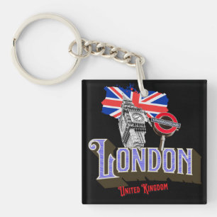 Porte-clés Londres Royaume-Uni, Big Ben, métro, Union Jack