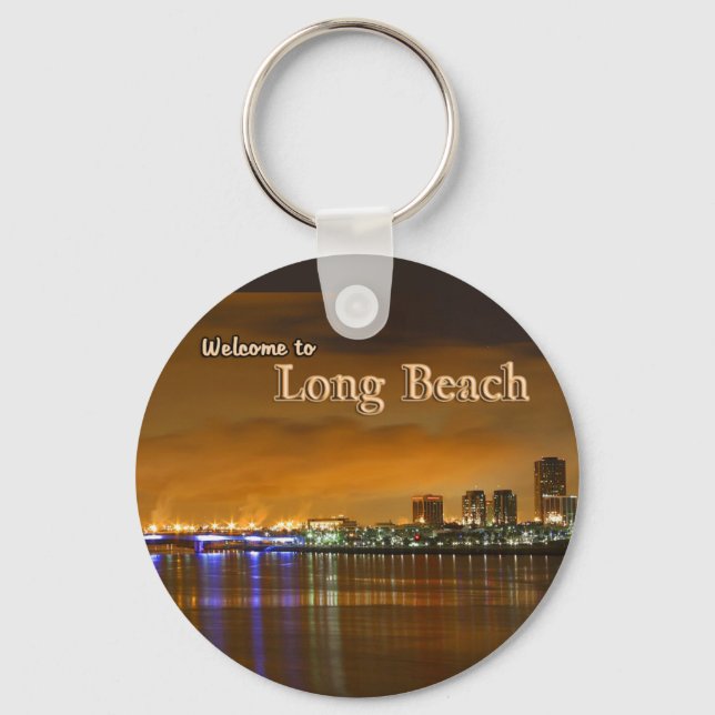 Porte-clés Long Beach California La Nuit (Recto)